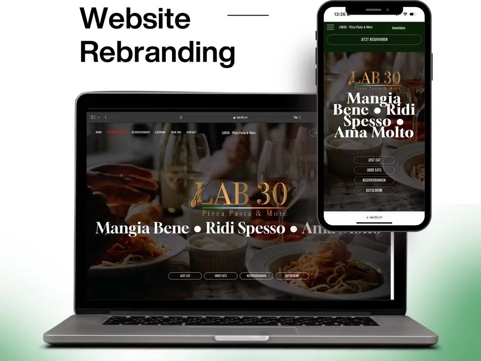 Website LAB30 Pizza, Pasta & More